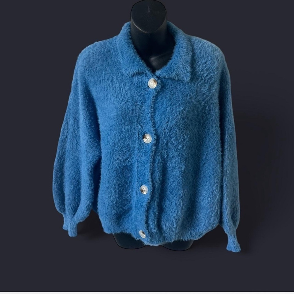 Cozy‎ Blue Women's Cardigan